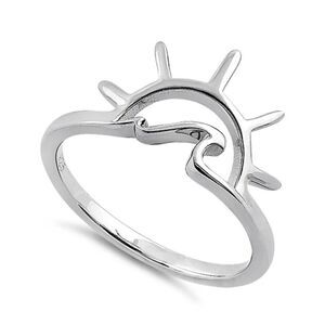 Sterling Silver Sun & Wave Ring New